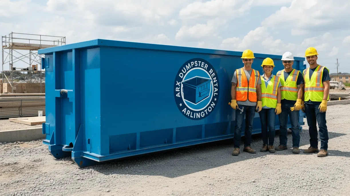 Construction debris disposal in Tarrant County — jobsite container taking mixed construction and demolition waste