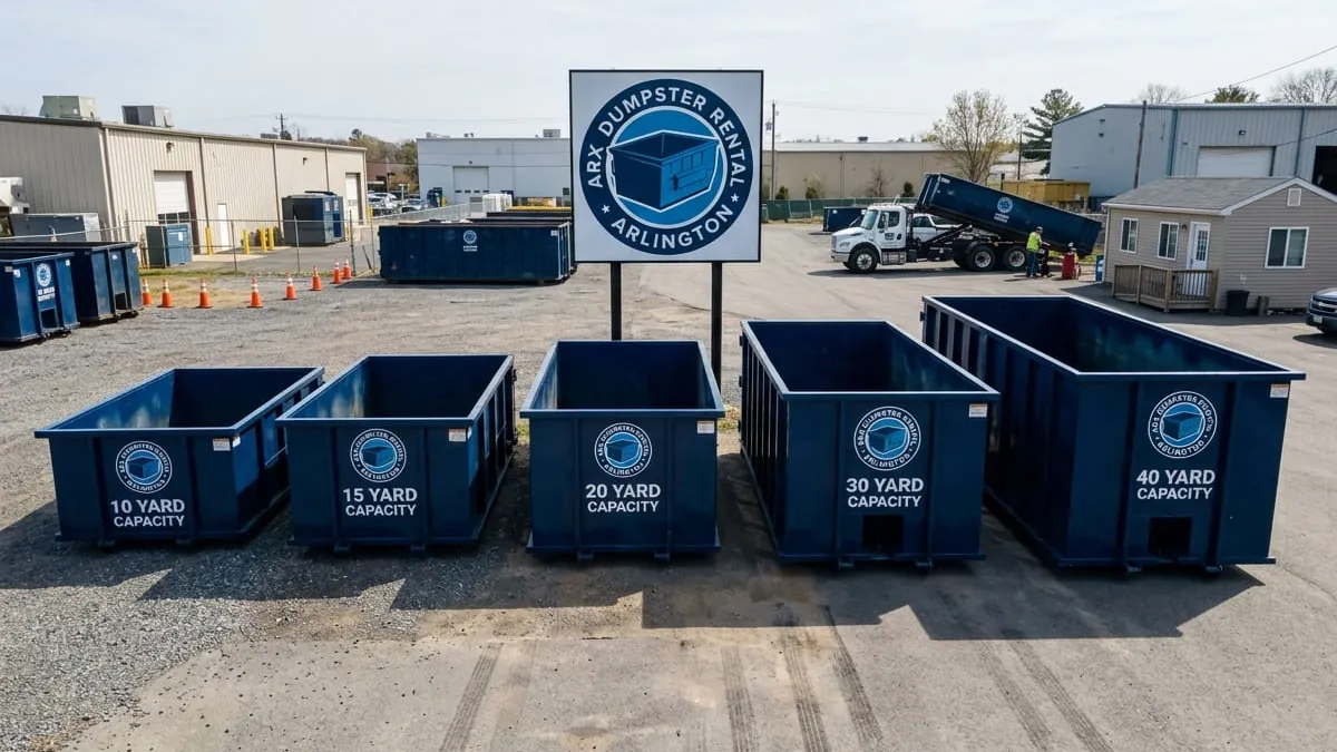 Roll-off dumpster sizes available from ARX Dumpster Rental Dumpster Rental in Arlington, Texas Roll-off dumpster sizes available from ARX Dumpster Rental Dumpster Rental in Arlington, Texas